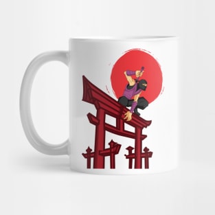 ninja japan on gate Mug